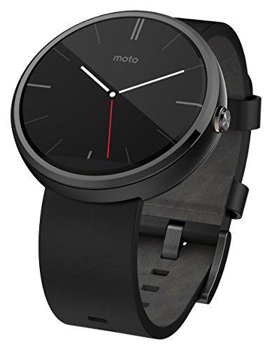 Motorola Mobility Moto360 Smartwatch, Leather Black