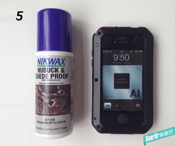 旅行鼠Nikwax 海绵刷头式鞋靴防水剂和Iphone4s三防手机壳对比