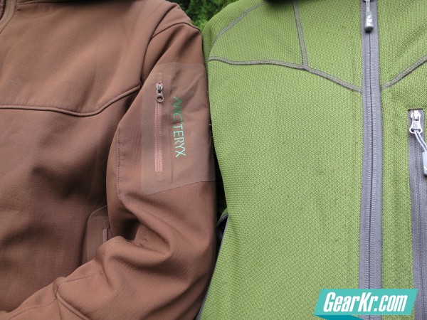 G4OUT.COM-06-The-hardface-exterior-on-the-Arcteryx-Hyllus-Hoody-left-does-not-pill-up-like-the-Rab-Logan-right-and-Patagonia-Better-Sweater-not-shown-and-stays-looking-new-for-longer.