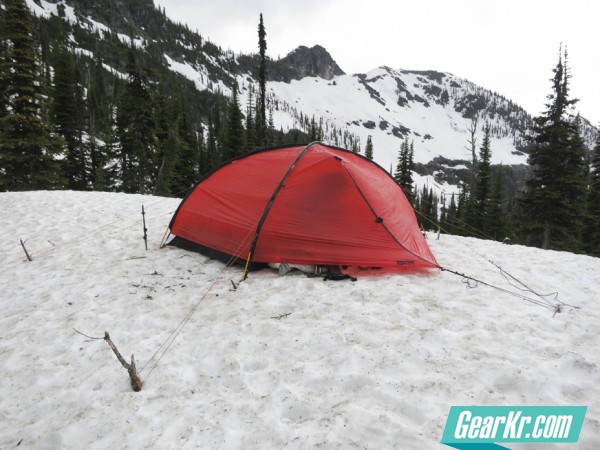 G4OUT.COM-03-Hilleberg-Rogen-one-of-the-strongest-and-most-durable-three-season-tents-tested-pitched-with-sticks-trekking-poles-and-ice-axes-in-Glacier-National-Park-Montana.